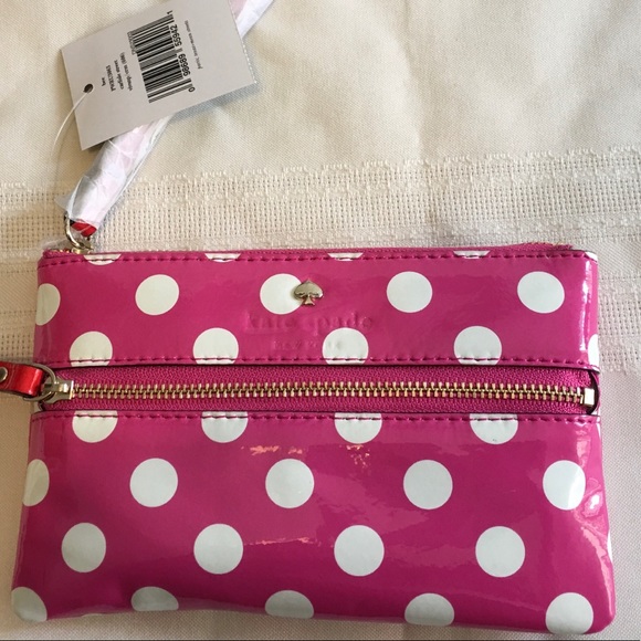 kate spade Handbags - NWT pink polka dot Kate Spade Wristlet